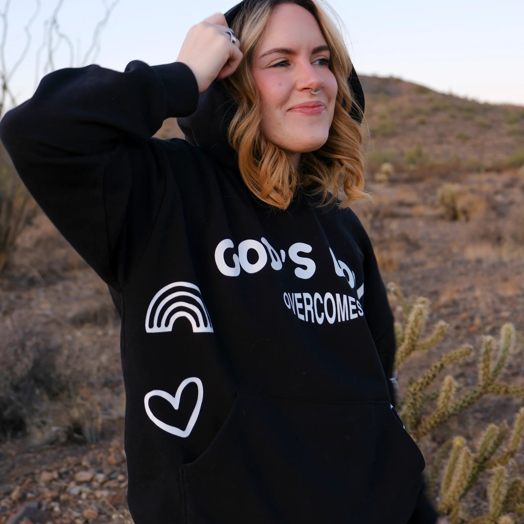 God's Loves Overcomes Pullover Hoodie - Image 7