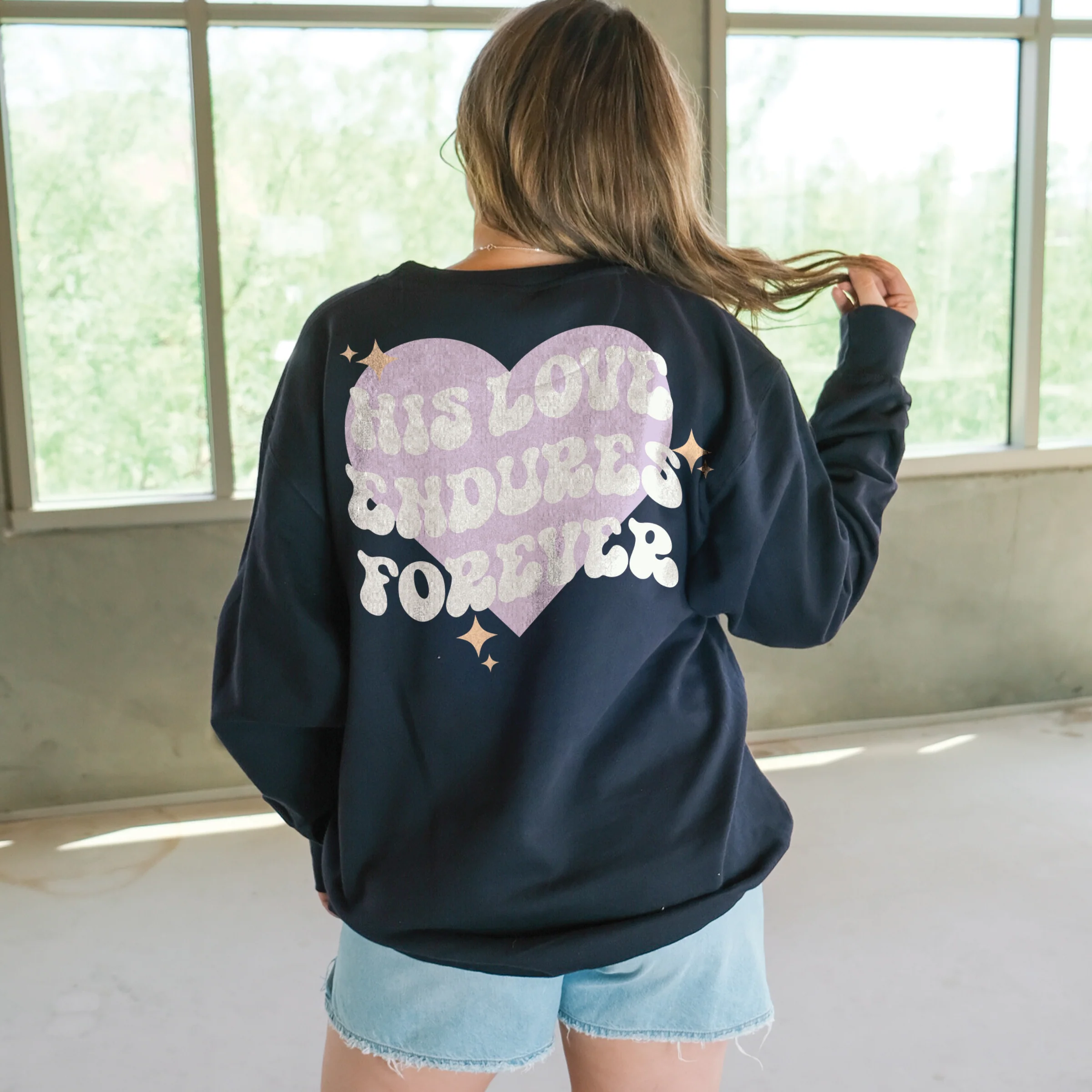 His Love Endures Forever Crewneck Sweatshirt - Image 2