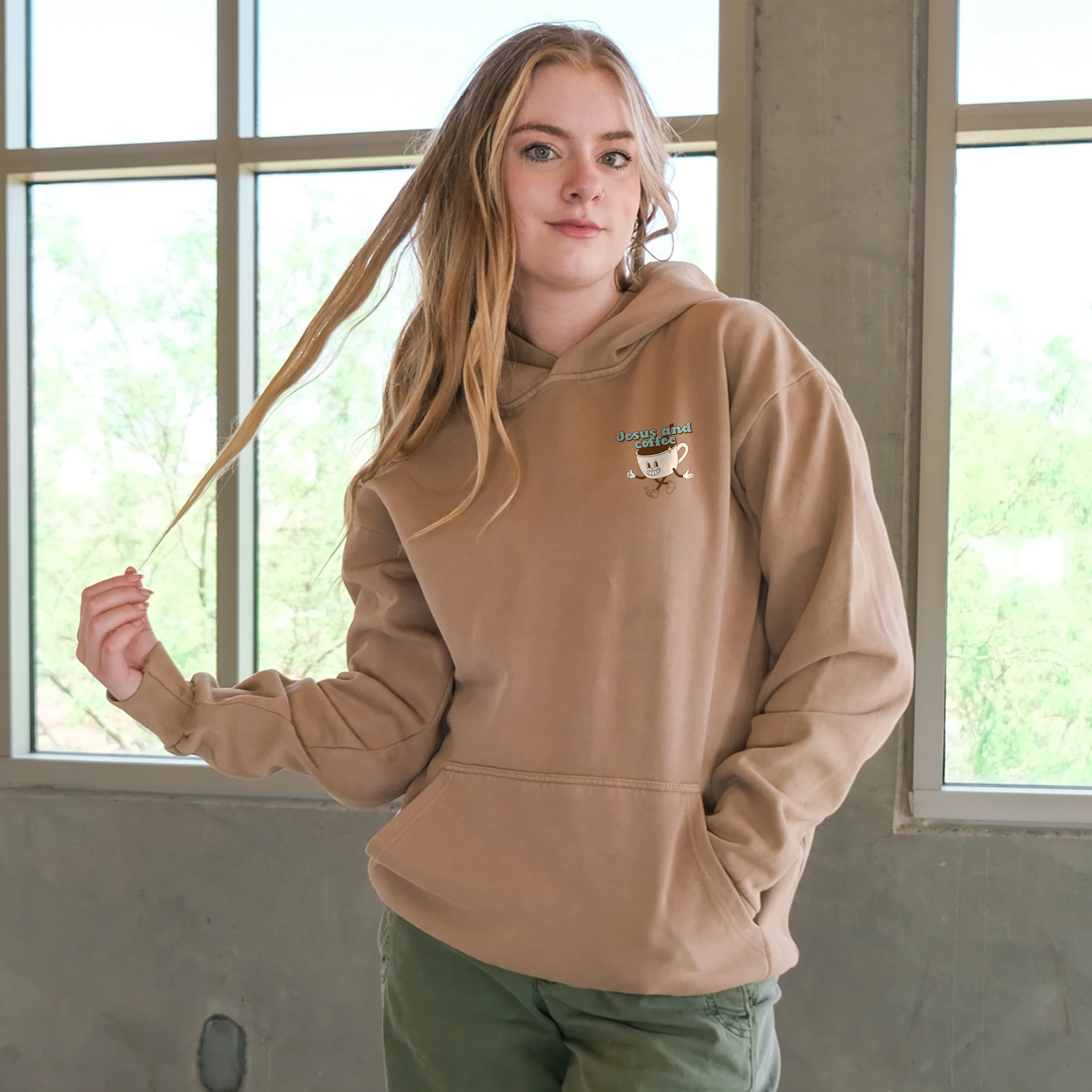 Jesus and Coffee Pullover Hoodie - Image 3