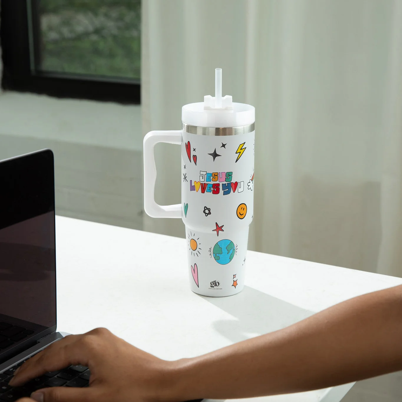 Jesus Loves You All Over Print Stainless Steel 30oz Tumbler With Handle - Image 5