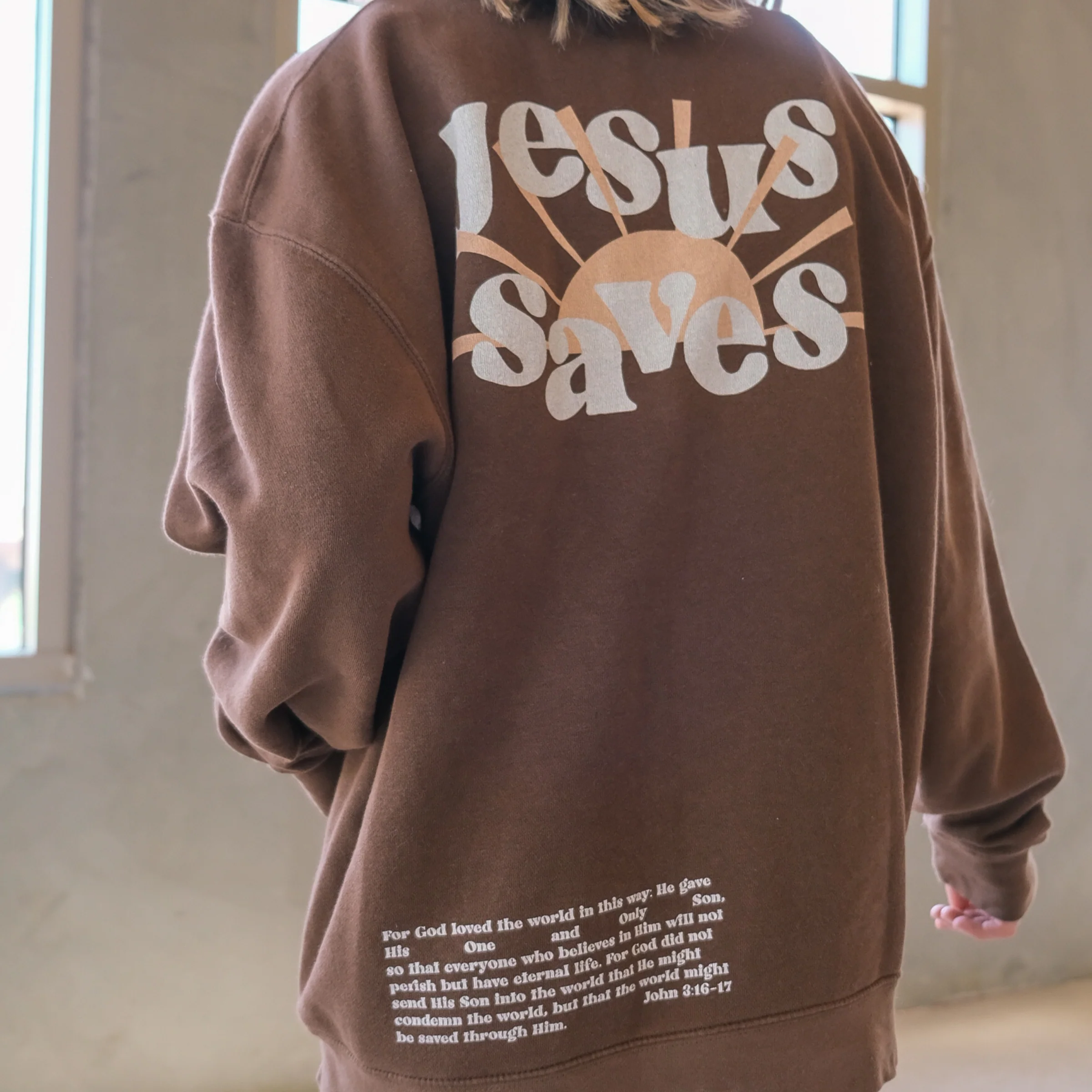 Jesus Saves Crewneck Sweatshirt - Image 2