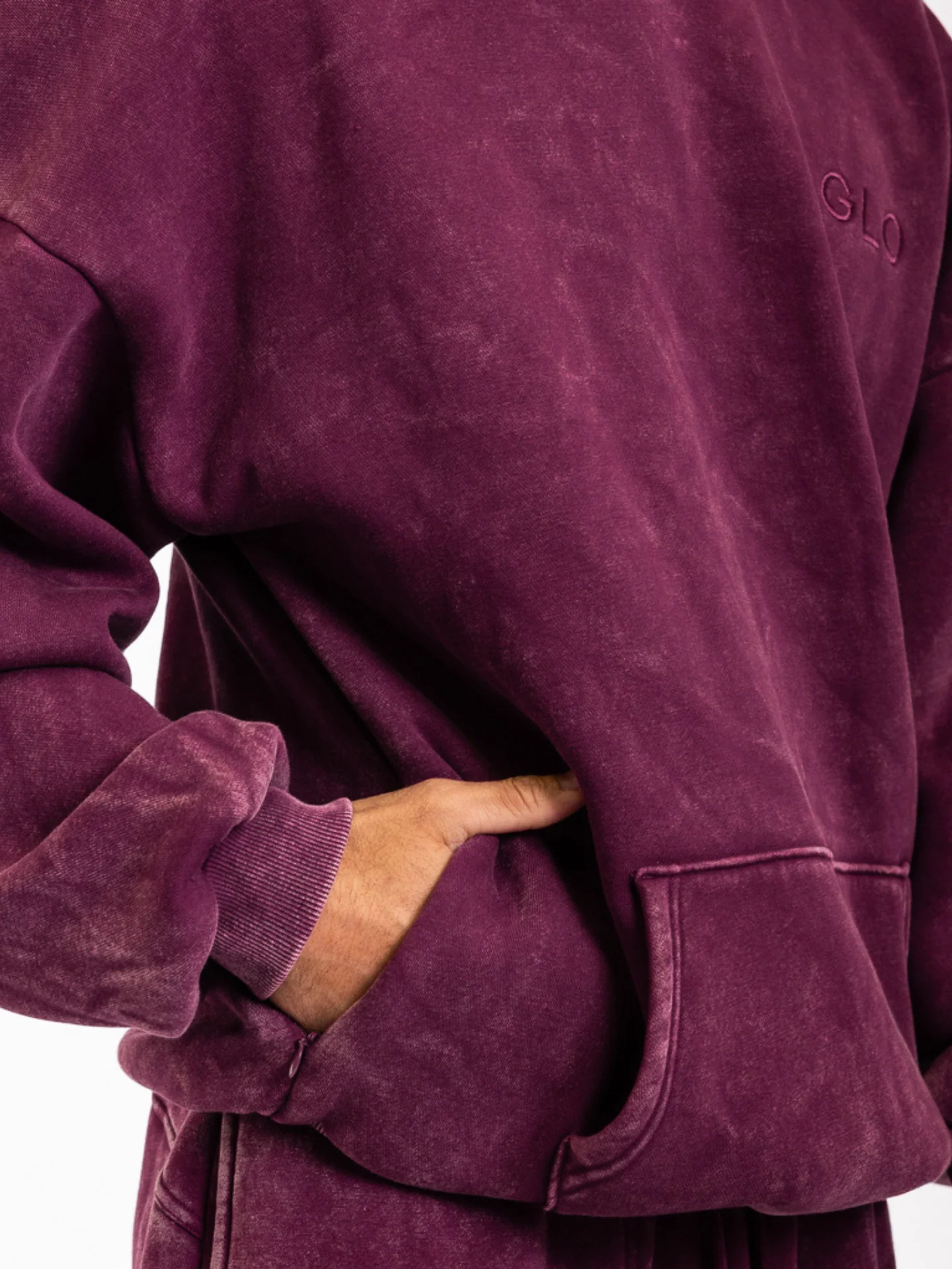 Kingdom Essential Hoodie - Snow Wash - Dark Cherry - Image 3