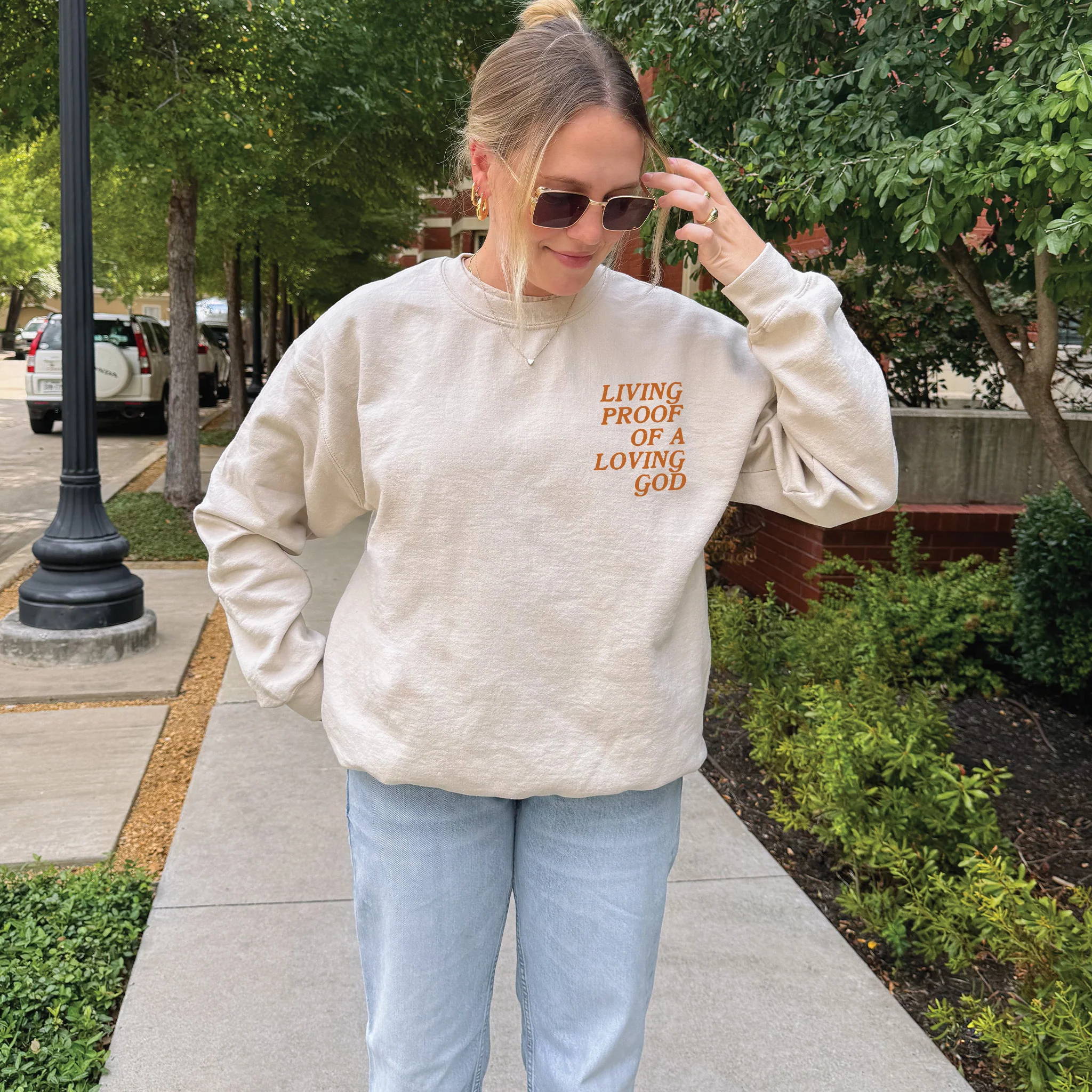 Living Proof Loving God Crewneck Sweatshirt - Image 3