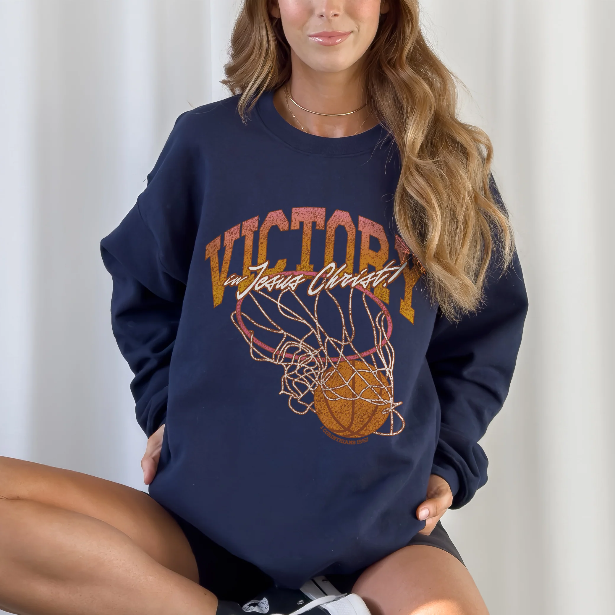 Victory In Jesus Crewneck Sweatshirt - Image 2